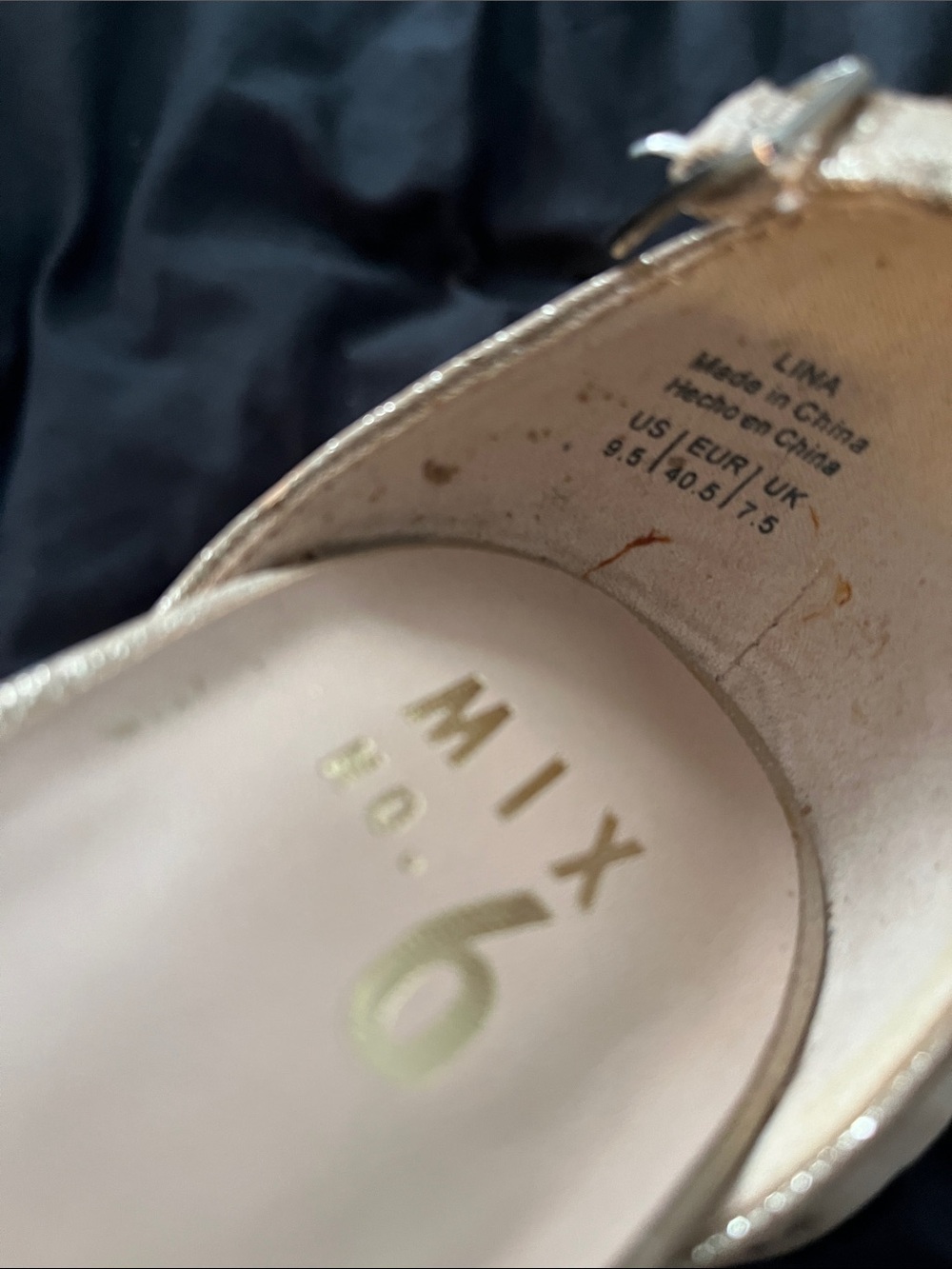 Mix No. 6 Metallic Gold Open-Toe Ankle-Strap Heels - Picture 4 of 4